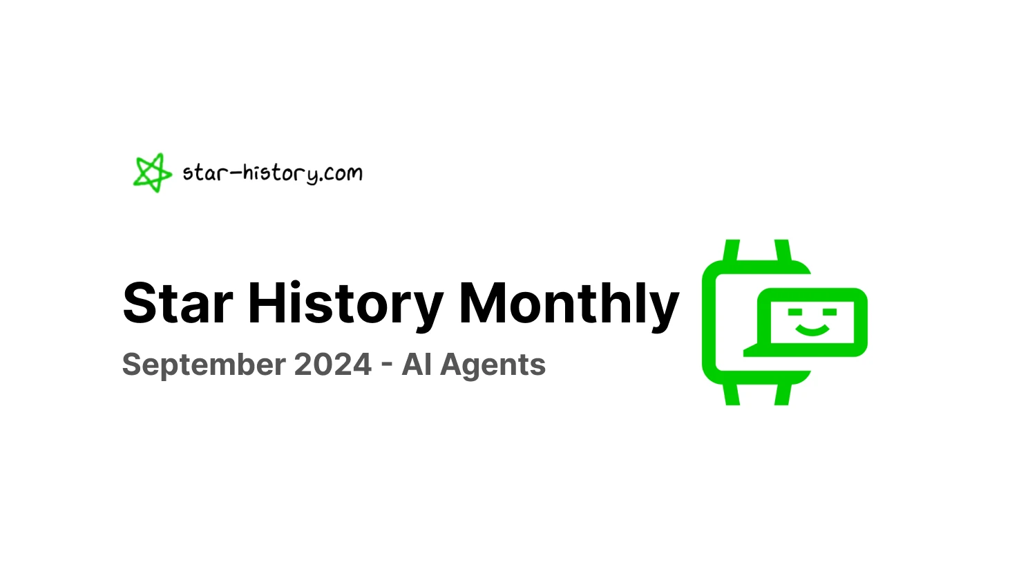 Star History Monthly Sep 2024 | AI Agents