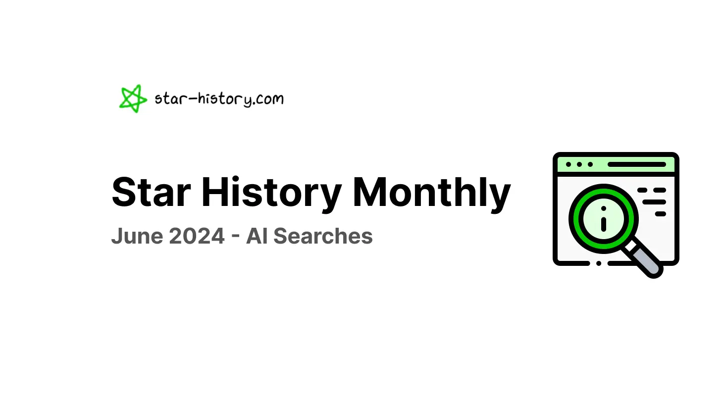 Star History Monthly Jun 2024 | Open Source AI Searches
