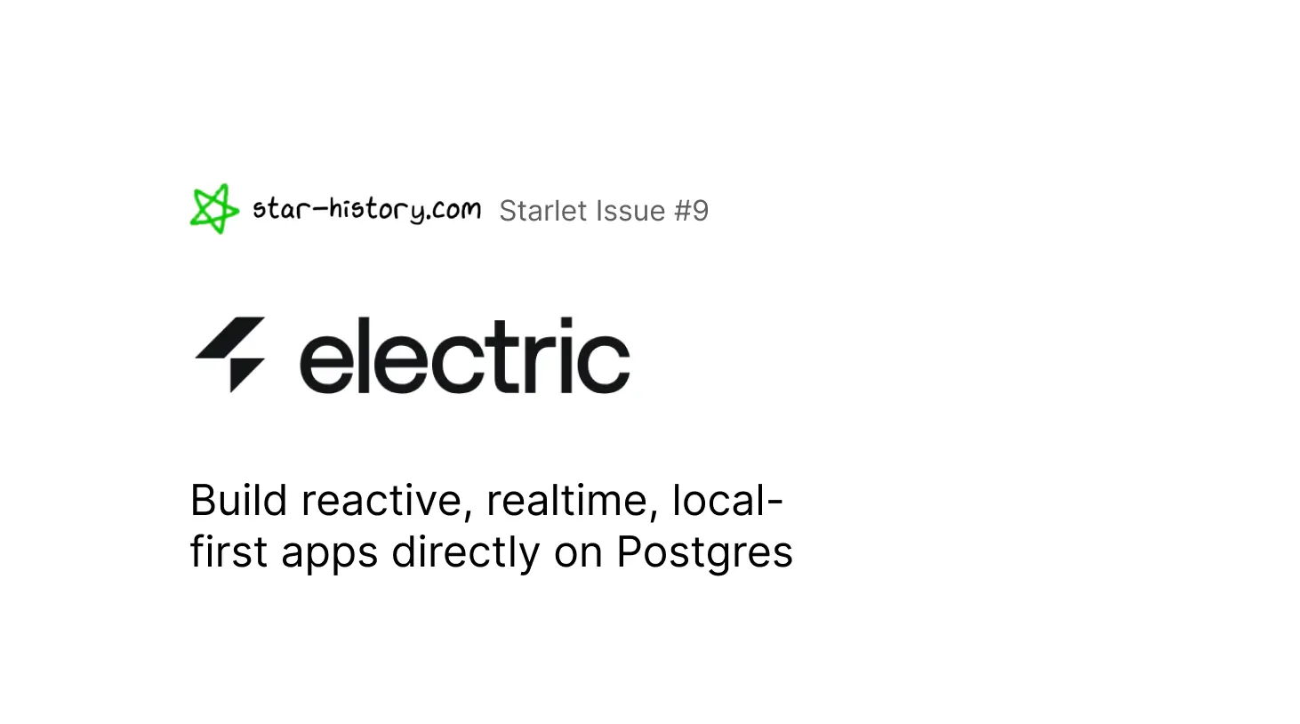 Starlet #9 Electric SQL - Build reactive, realtime, local-first apps directly on Postgres