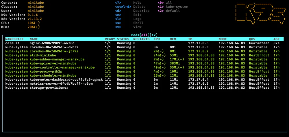 k9s terminal UI