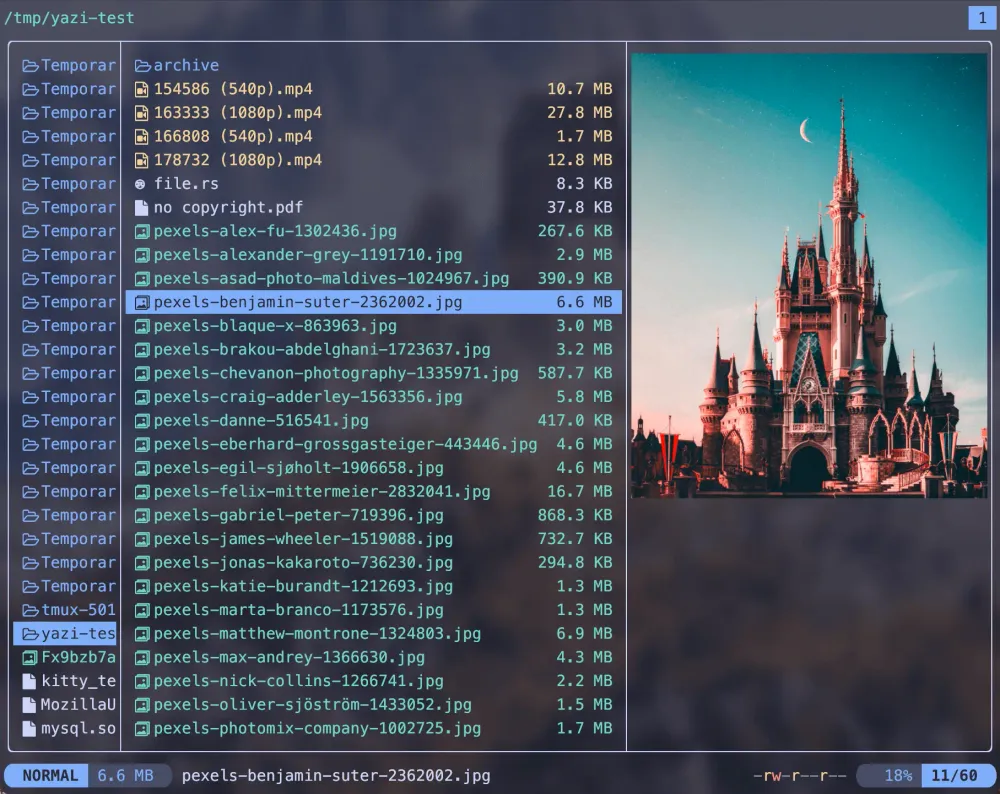 yazi terminal UI