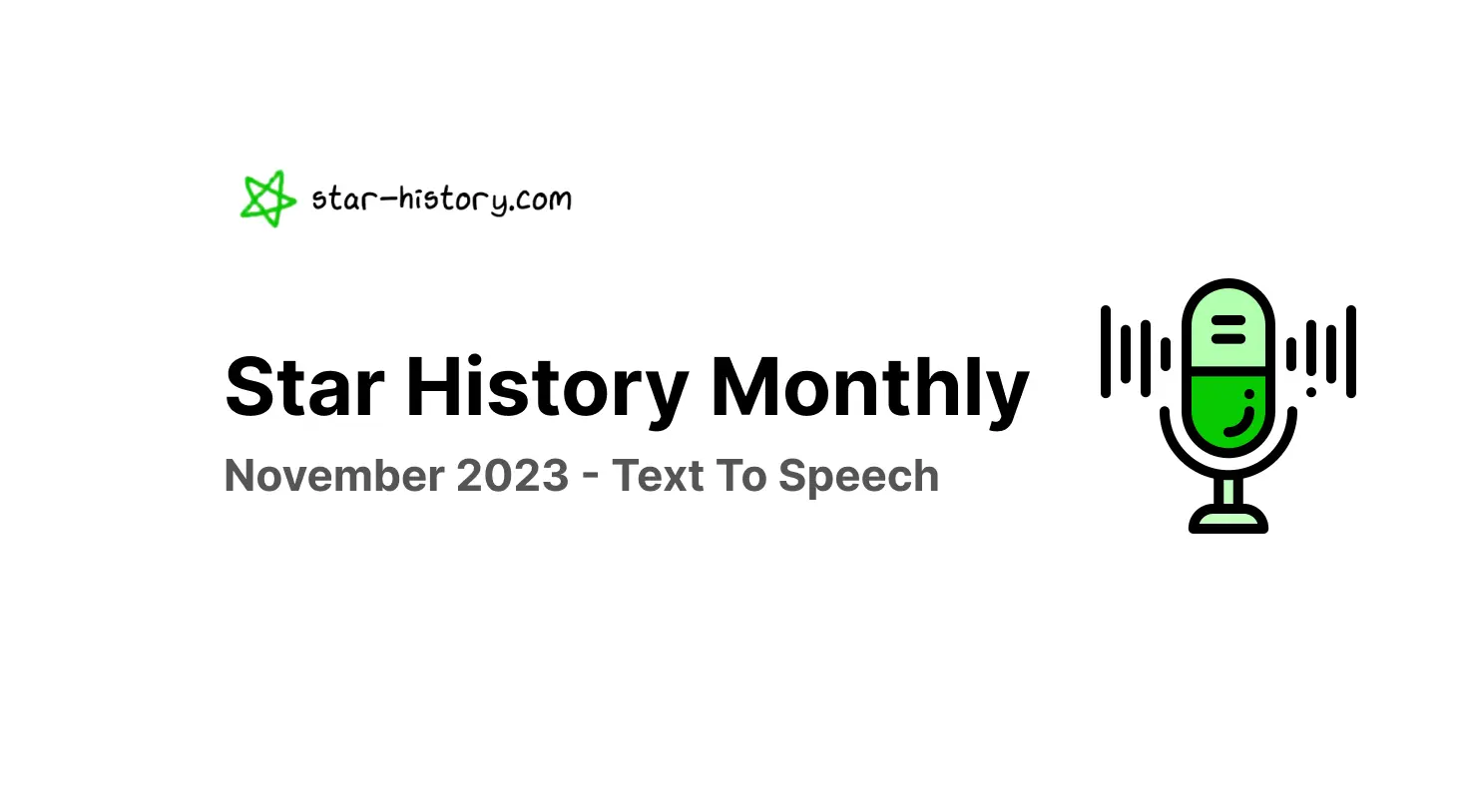 Star History Monthly Nov 2023 | Open-source Text To Speech Engines